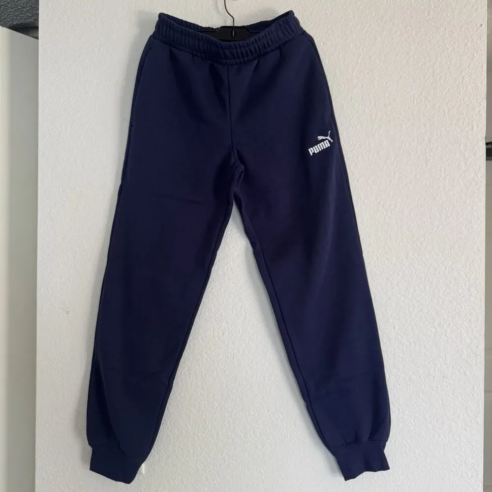 NEW Puma Sweatpants Mens Small Navy Blue Joggers Athletic Pants Casual Logo - Picture 6 of 16